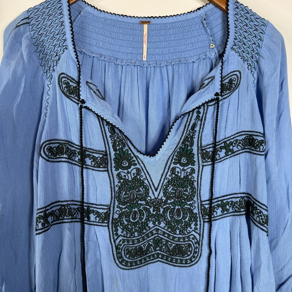 Free People Wind Willow Embroidered Mini Dress Size Small - Picture 7 of 10